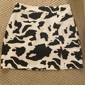 Cow Print Jean Skirt